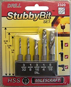 Milescraft 2320 Metal Stubby Drill Bit Set