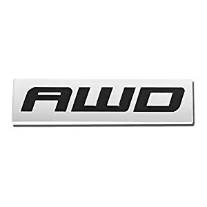 UrMarketOutlet AWD Black/Chrome Aluminum Alloy Auto Trunk Door Fender Bumper Badge Decal Emblem Adhesive Tape Sticker