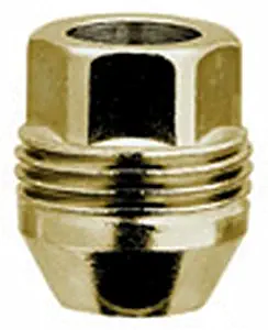 White Knight 2007-4 Zinc Gold (7/8" Hex Size) Open End Dual Thread Lug Nut - 4 Piece