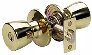Master Lock TUMOB103 Tulip Keyed Entry Mobile Home Door Knob, Polished Brass