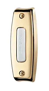 NuTone PB7LPB Wired One-Lighted Door Chime Push Button, Polished Brass