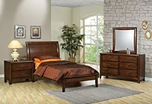 Scottsdale Youth 4PC Twin Size Bedroom Group in Rich Walnut Finish