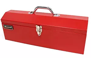 Homak 19-Inch Steel Hip-Roof Tool Box, Short, Red, RD00119200