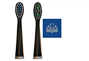 Replacement Heads for ELECTRIC Toothbrush by DR JIM ELLIS for SUPERIOR Dental Care (Black (2 pack))