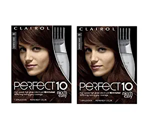 Clairol Nice'n Easy Perfect 10 Permanent Hair Color, 4R Dark Auburn, Pack of 2