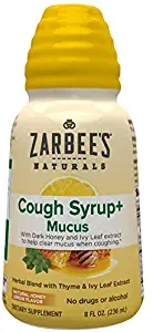 Zarbee's Naturals Cough Syrup* + Mucus, Natural Honey Lemon Flavor, 8 Ounce Bottle