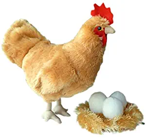 Adore 12" Standing Penny The Hen Chicken with Eggs and Nest Stuffed Animal Plush Toy