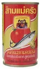 Three Lady Cooks Sardines In Tomato Sauce.