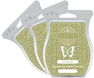 Scentsy, Amazon Rain, Wickless Candle Tart Warmer Wax 3.2 Oz Bar, 3-pack (3)