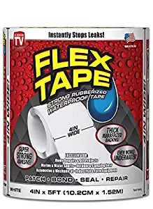 Flex Tape Rubberized Waterproof Tape, 4" x 5', White