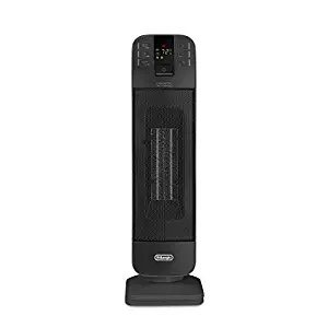 DeLonghi HFX65V15L 1500-Watt Ceramic Tower Electric Space Heater with Thermostat and Remote (Energy Saving Setting)