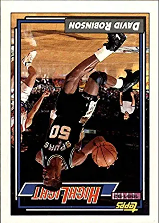 1992-93 Topps #4 David Robinson HL Admiral Ranks High In Five 42 NBA Basketball Trading Card