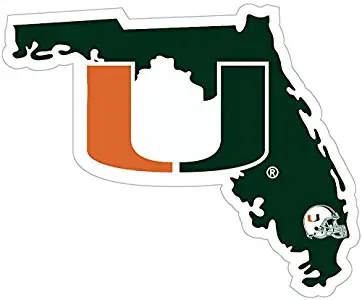 NCAA Miami Hurricanes Home State Decal, 5"