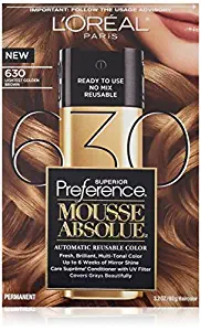 L'Oreal Paris Superior Preference Mousse Absolue Hair Color - 630 Lightest Golden Brown (Pack of 2)