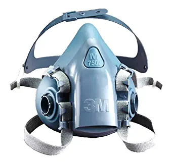 3M 3MR7501 Small Silicone Ultimate Half Mask 7500 Series Reusable Respirator with Cool Flow Exhalation Valve, 4 Point Harness and Bayonet Connection, Plastic, 5.4" x 4.3" x 0.9"