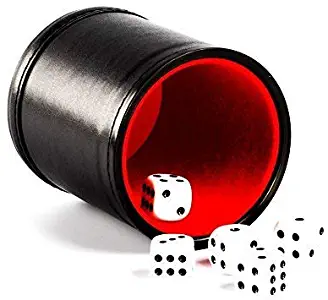 Magic Vosom Felt Lined Professional Dice Cup with 5 Dice Quiet for Yahtzee Game