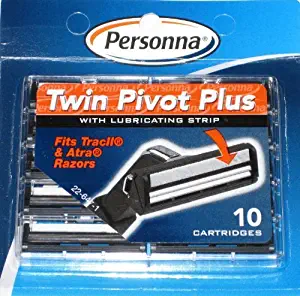 40 Personna Twin Pivot Plus Cartridges with Lubricating Strip for Atra & Trac II Razors - 4 Packs of 10 Blades