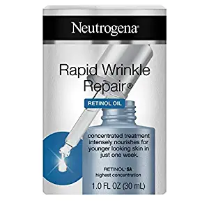 Neutrogena Rapid Wrinkle Repair Face Oil Retinol Serum, Lightweight Anti Wrinkle Serum for Face, Dark Spot Remover for Face, Deep Wrinkle Treatment with Concentrated Retinol SA, 1.0 fl. oz (Pack of 2)