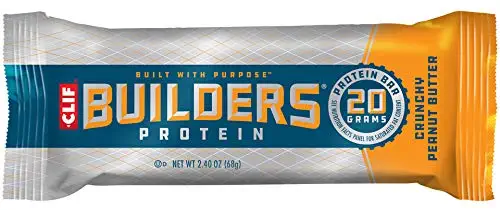 CLIF BUILDERS - Protein Bars - Crunchy Peanut Butter - 20g Protein (2.4 Ounce, 12 Count) (Now Gluten Free)