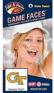 Georgia Tech (GT) Yellow Jackets – Water Based Temporary Spirit Tattoos – 4-Piece – Gold/Black GT Logo