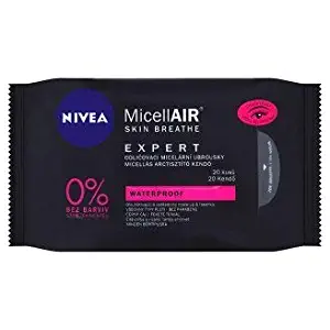 Nivea MicellAir Expert waterproof make-up remover wipes for face and eyes for sensitive skin / 20 wipes