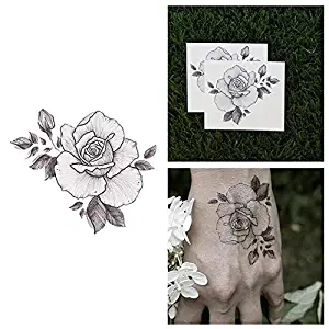 Tattify Flower Temporary Tattoo - Petal to the Metal (Set of 2) - Other Styles Available - Fashionable Temporary Tattoos - Long Lasting and Waterproof