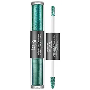 TOUCH IN SOL Metallist Liquid Foil & Glitter Eye Shadow Duo (#10 Linda) - Glimmering Liquid Metallic Foil Eyeshadow, Long Lasting Rich Glitter Eye Makeup, Vegan, Gluten and Paraben Free