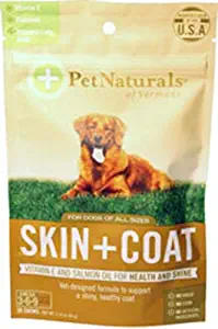 Pet Naturals of Vermont - Skin + Coat for Dogs, Dry, Itchy & Irritated Skin Support, 30 Bite-Sized Chews with Natural Ingredients