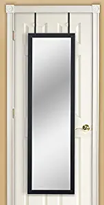 Mirrotek EVA48BK Over The Door Combination Jewelry and Makeup Armoire, Black Finish