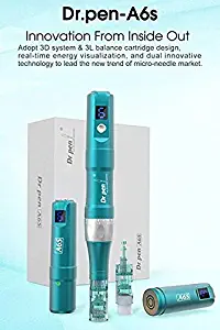 Dr.Pen Ultima A6S Professional Microneedling Pen - Electric Cordless Derma Auto Pen - Best Skin Care Tool Kit for Face and Body - 5 Pcs Cartridges