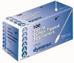 Cotton Tipped Applicators, Sterile, 6",Dynarex,2000/case#4305