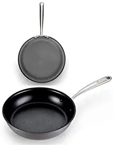 Lagostina Nera Hard Anodized Nonstick 10-Inch/12-Inch Fry Pan Cookware Set, Dishwasher Safe,Grey
