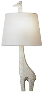 Robert Abbey 730L Sconces with White Linen Fabric Shades, Ceramic White Glaze Finish