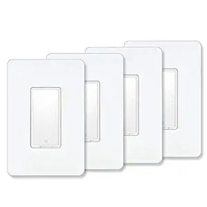 Smart Switch by MartinJerry | Compatible with Alexa, Smart Home Devices Works with Google Home, No Hub required, Easy installation and App control as Smart Switch On/Off/Timing, Single Pole (4 Pack)