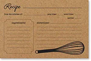 Double Sided Kraft Recipe Cards 4x6 50 Count - Card Stock