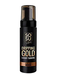 SOSU Dripping Gold Luxury Tanning Mousse 5 Oz! Formulated with Hyaluronic Acid, Vitamins A & E! Vegan Friendly, Cruelty Free And Paraben Free! Choose Medium, Dark Or Ultra Dark! (Ultra Dark)