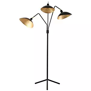 Safavieh Lighting Collection Iris Designer Floor Lamp 69.5" Black/Gold