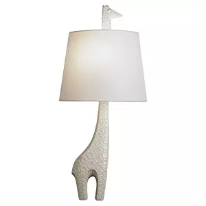 Robert Abbey 730R Sconces with White Linen Fabric Shades, Ceramic White Glaze Finish