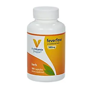 The Vitamin Shoppe Feverfew 380MG, A Traditional Herb, Once Daily (100 Capsules)