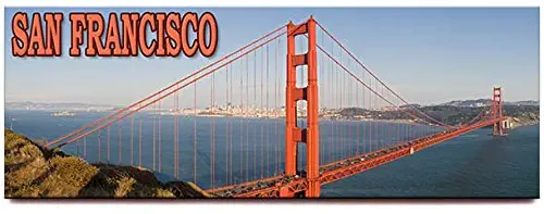 Golden Gate Bridge panoramic fridge magnet San Francisco California travel souvenir