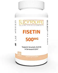 Fisetin 500mg | 98% Pure Fisetin | 500mg Therapeutic Dose | 60 Servings | Senolytic Activator | Anti-Aging & Longevity |