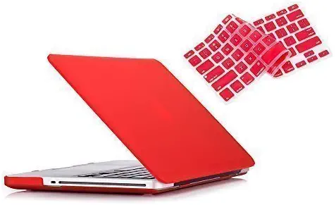 MacBook Pro 15 Case 2015 2014 2013 2012 Release A1286, Ruban Hard Case Shell Cover and Keyboard Skin Cover for Apple MacBook Pro 15 Inch with CD-ROM - Red