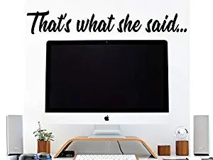 That's What She Said | Wall Decal | Vinyl Decal | The Office TV Show | The Office | Michael Scott | Funny Office Sign | Funny Wall Decal 426.5 inches