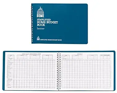 Dome(R) Simplified Home Budget Book, 7 1/2in. x 10 1/2in., Teal, WHITE, 2 Book